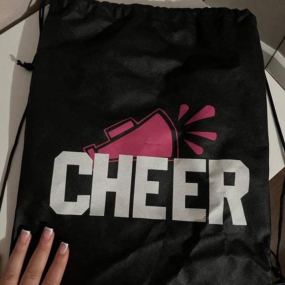 Black and Pink Cheerleading Drawstring Bag - Picture 1 of 2